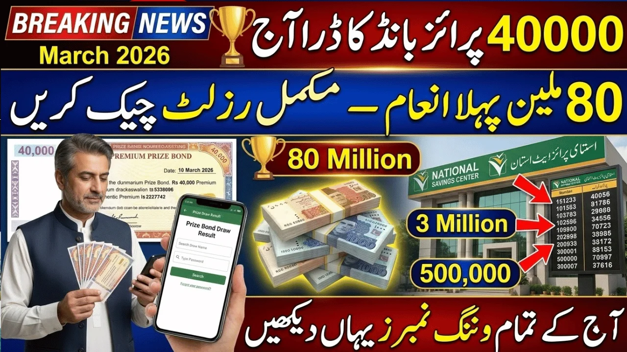 Rs 40,000 Prize Bond Draw March 2026